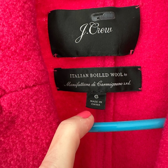 J. Crew Daphne Italian boiled wool Topcoat In Bright Rose Size 6 - Picture 2 of 5